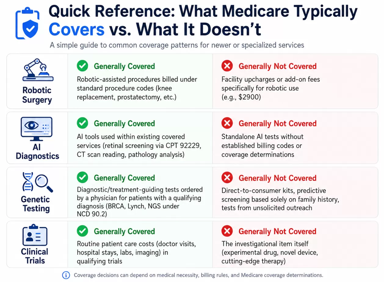 What Medicare covers and doesn’t cover.