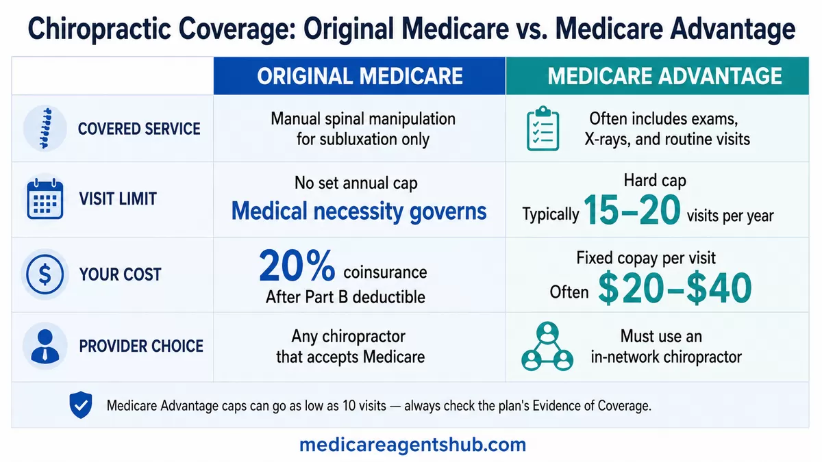 Original Medicare vs. Medicare Advantage chiropractic coverage.