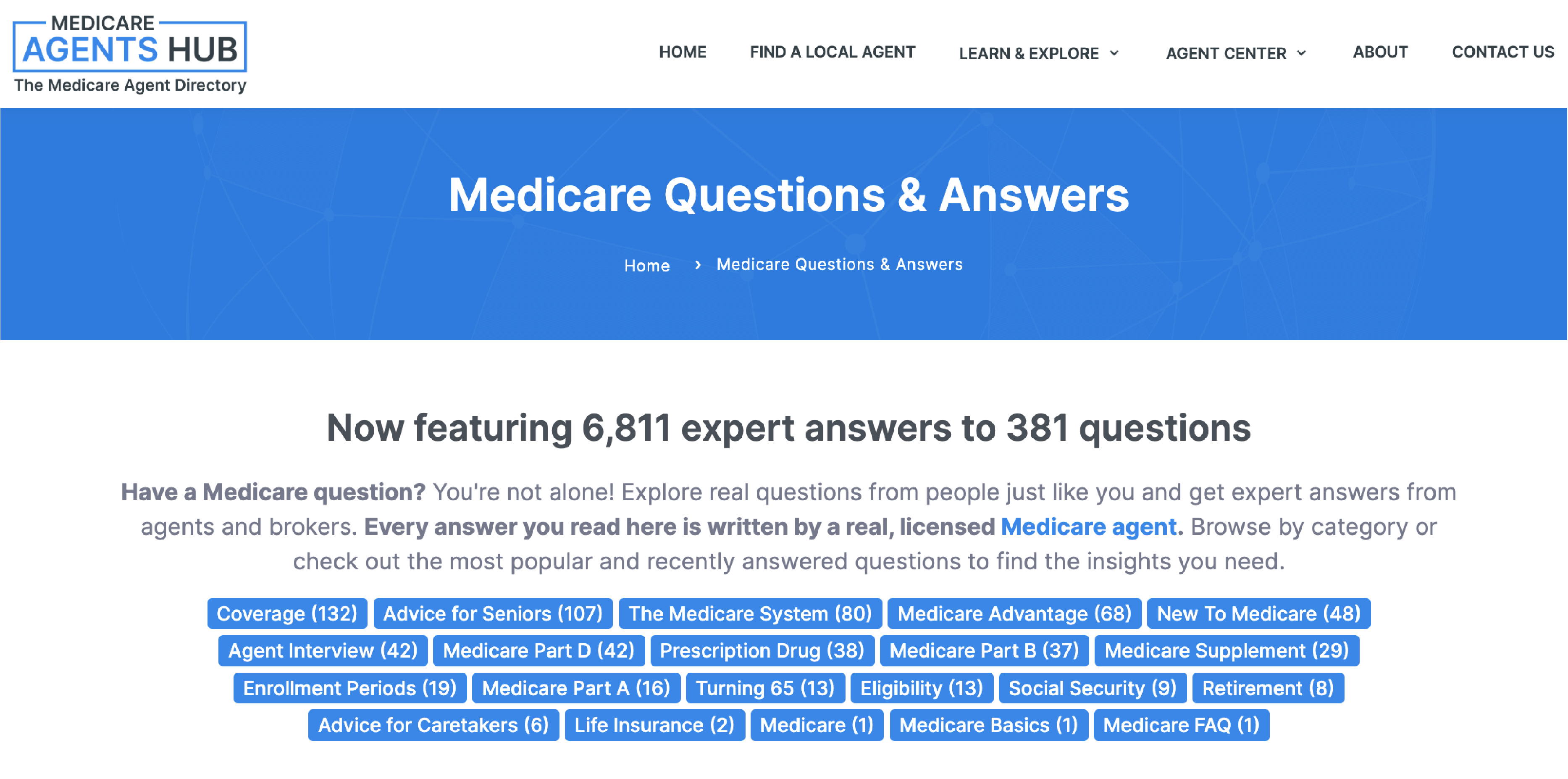 Medicare Agents Hub Q&A Page