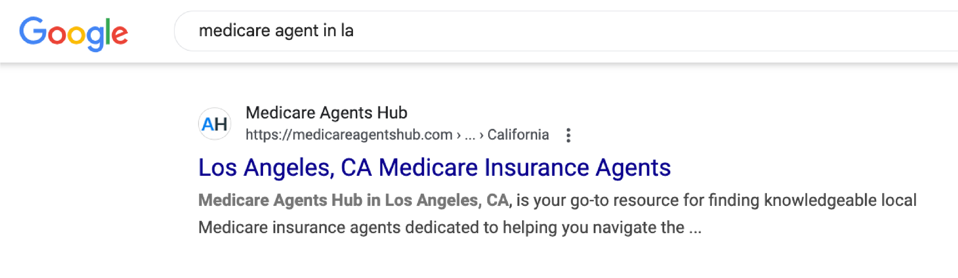 Google Search Medicare Agent in LA