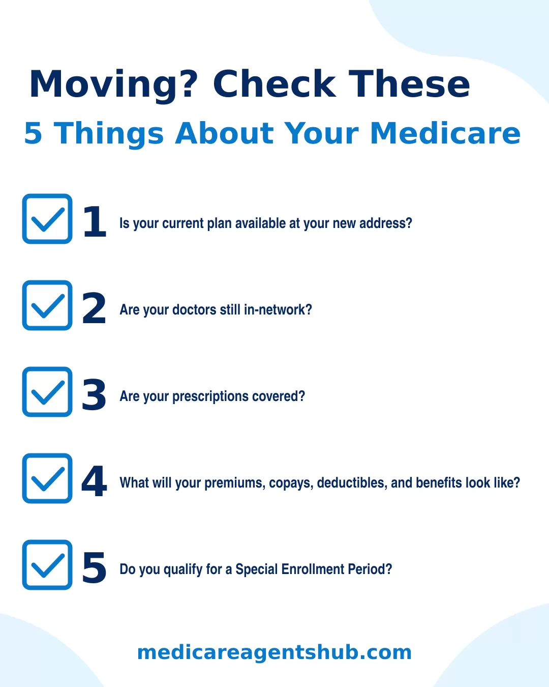 Five Medicare coverage checks to make before moving.