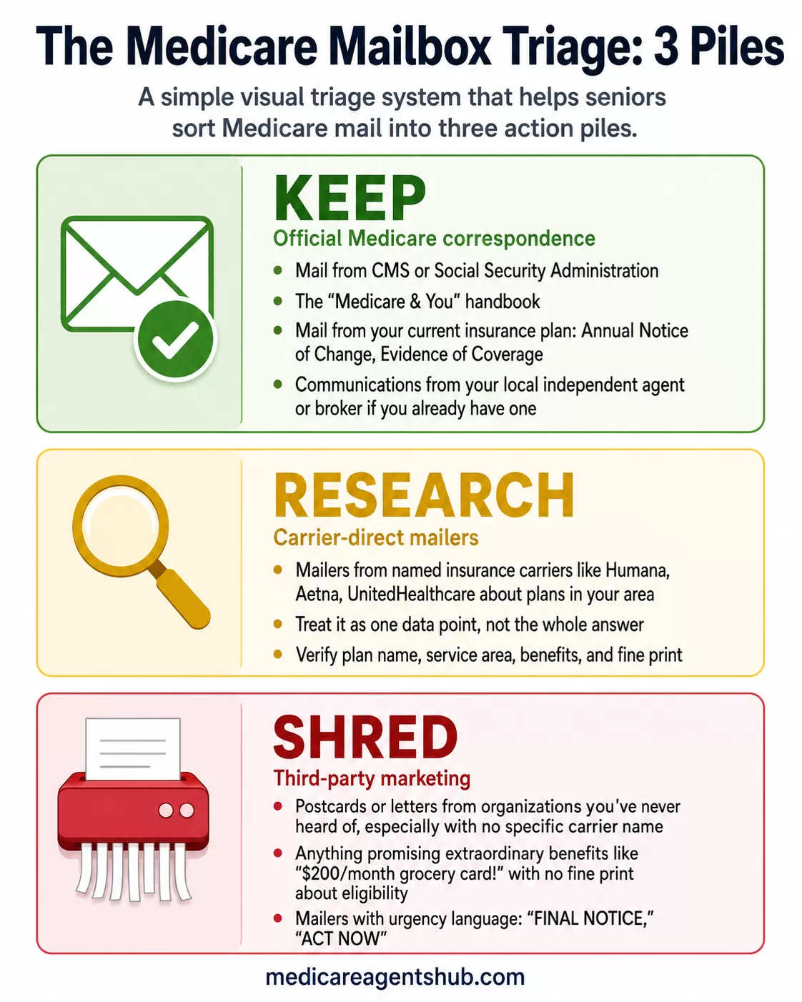How to sort Medicare mail.