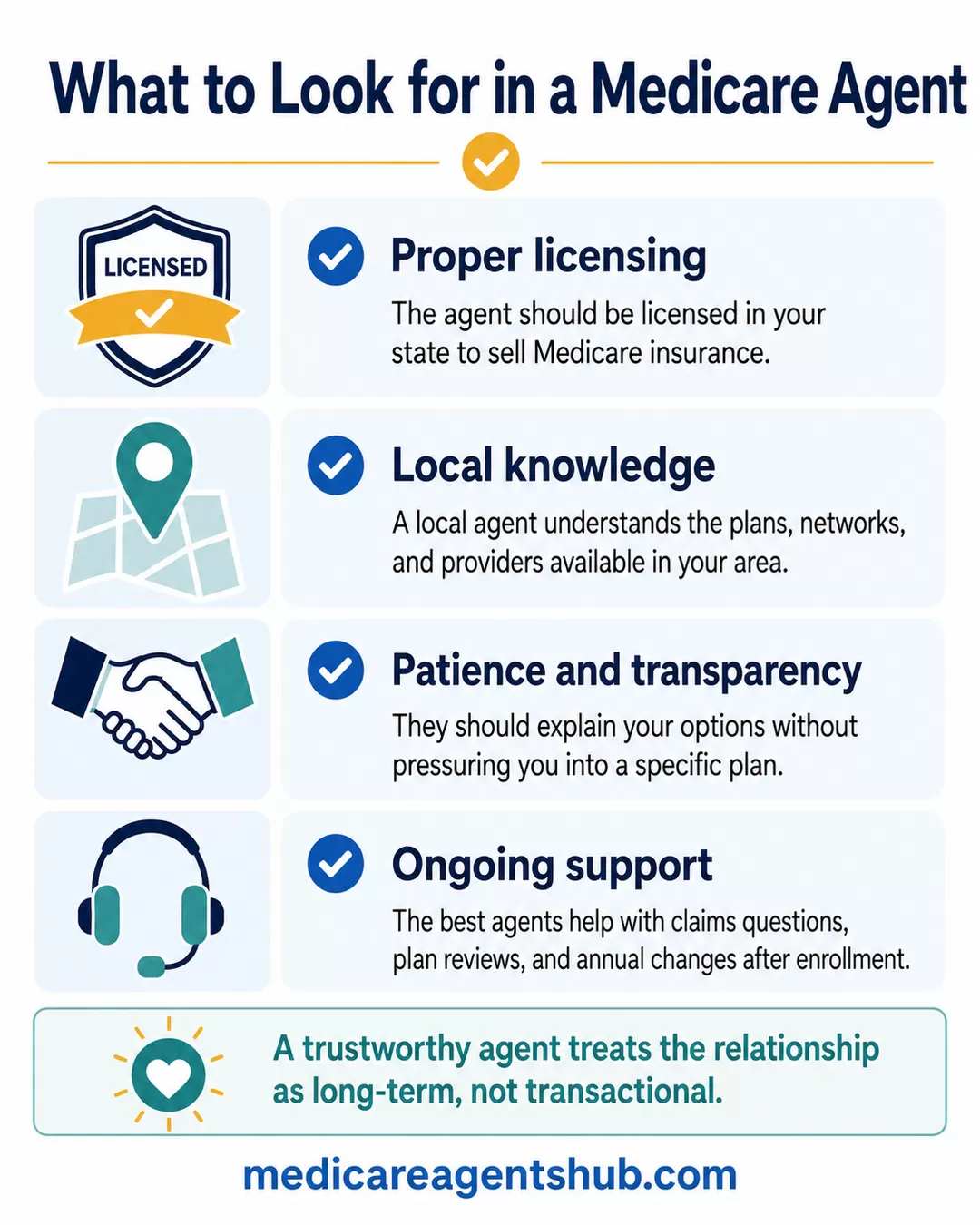 Four qualities of a trustworthy Medicare agent.