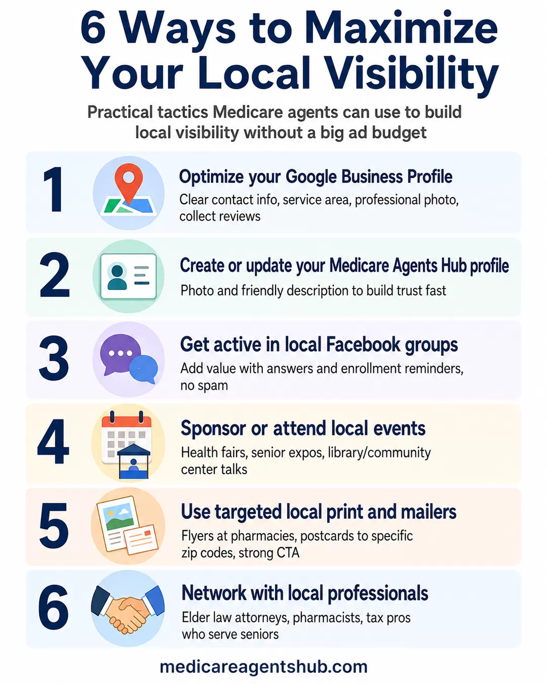 Six ways Medicare agents can boost local visibility.