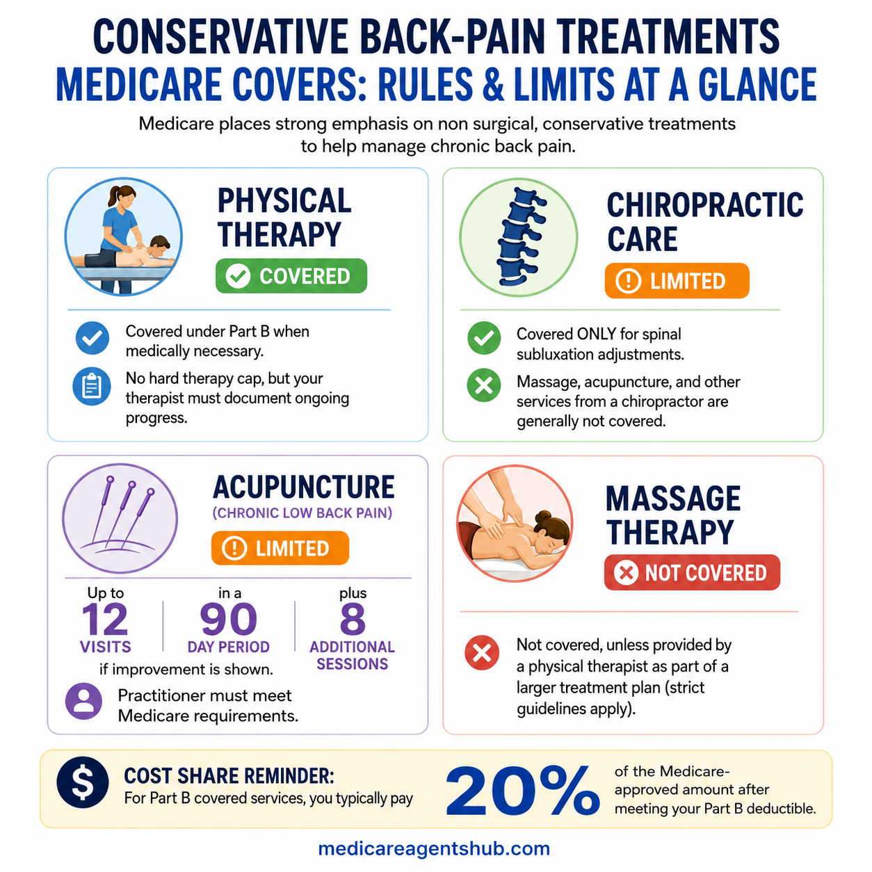 Medicare coverage guide for conservative chronic back pain care.